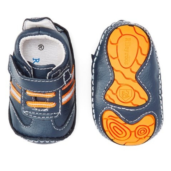 Rileyroos | Navy & Orange Wahoo Sportie Leather Sneaker Bootie Size 3-6 - Picture 1 of 8